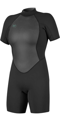 2025 O'Neill Womens Reactor II 2mm Back Zip Shorty Wetsuit 5043 - Black